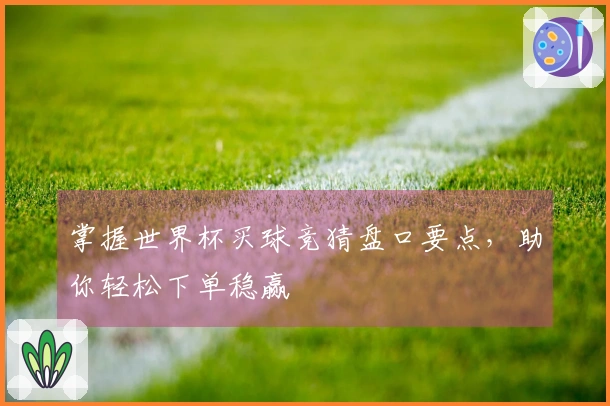 掌握世界杯买球竞猜盘口要点，助你轻松下单稳赢